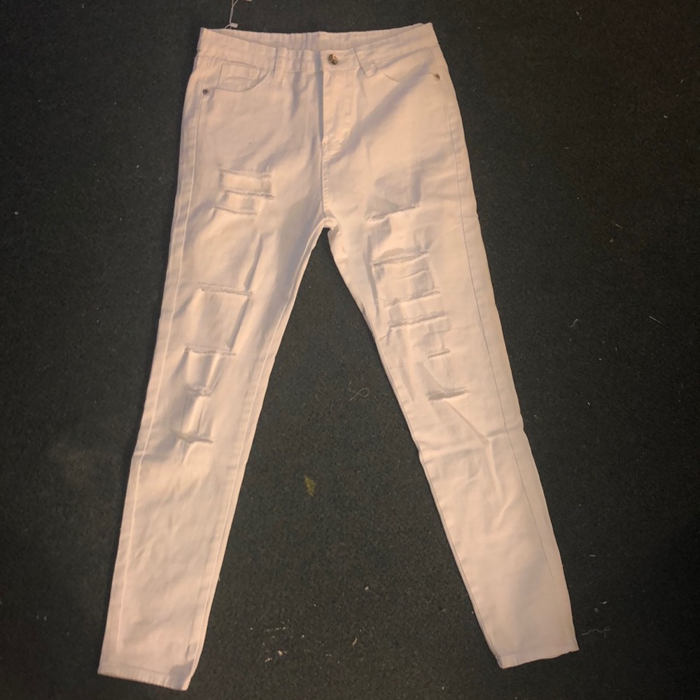 White Ripped Jeans (Medium)